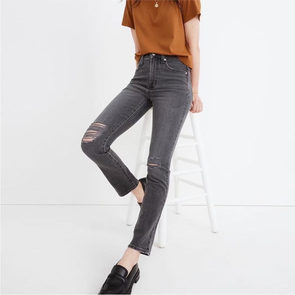 Madewell petite perfect vintage jeans bartlett wash ripped edition